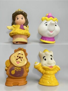 Little People Beauty & the Beast Belle Mrs. Potts Cogsworth Lumiere 4 pc set.